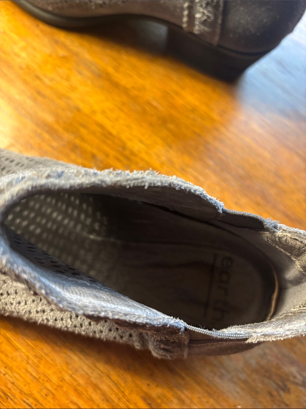 Earth Women's Gray Perforated Ankle Booties - Picture 8 of 9
